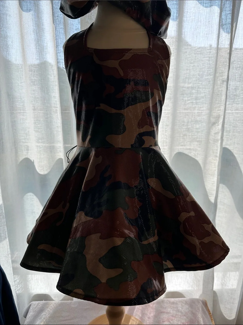 Girls' Camouflage Dance Costume Set - Green/Brown Camo
